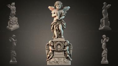 Various monuments (Monument with winged angels and a garland, composition on a pedestal, PMI_011127) 3D models for cnc