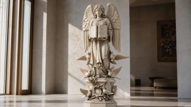 Various monuments Angel with a book on a pedestal with wings 3d model