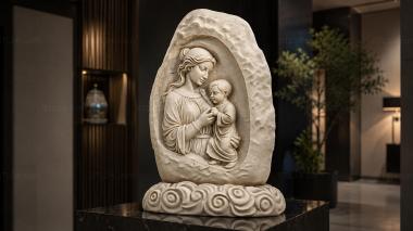 Various monuments Funeral monument with a relief of the Madonna and Child 3d model