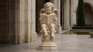 Various monuments Angel with a book on a pedestal 3d model
