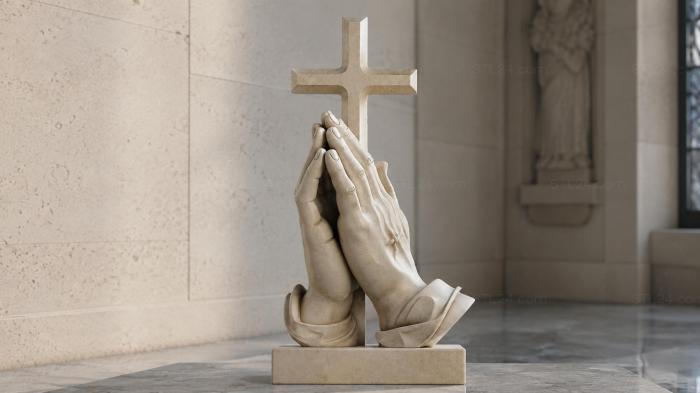 Various monuments (Praying Hands with a Cross - a memorial monument, PMI_011138) 3D models for cnc