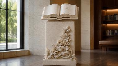 Various monuments Monument with an open book and floral ornament 3d model