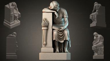 Various monuments (Woman with a torch at the pedestal of the grieving monument, PMI_011156) 3D models for cnc