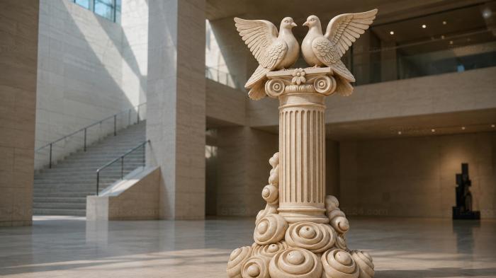 Various monuments (Monument with two doves and a column, PMI_011159) 3D models for cnc