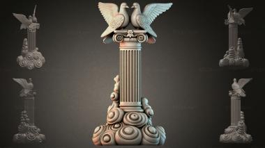 Various monuments (Monument with two doves and a column, PMI_011159) 3D models for cnc