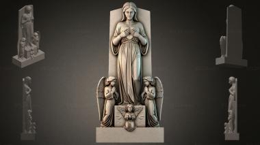 Various monuments (Monument with a female figure and angels on a pedestal, PMI_011164) 3D models for cnc