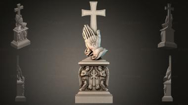 Various monuments (Monument with Praying Hands and a Cross, PMI_011167) 3D models for cnc
