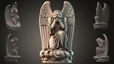Various monuments (Grieving angel on a cloud with wings, PMI_011182) 3D models for cnc