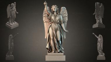 Various monuments (Angel with wings in a long dress with a raised hand, PMI_011189) 3D models for cnc