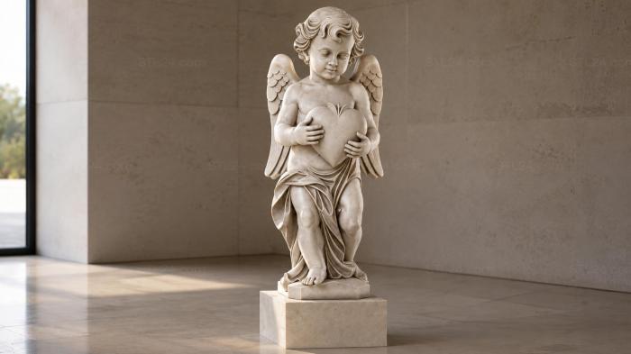 Angel Putti on a drapery pedestal 3d STL model