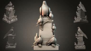 Various monuments (Multi-tiered monument with doves on a column, PMI_011201) 3D models for cnc