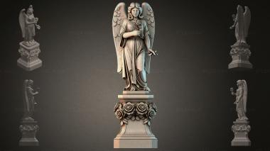 Various monuments (Angel with wings on a pedestal with rosettes, PMI_011208) 3D models for cnc