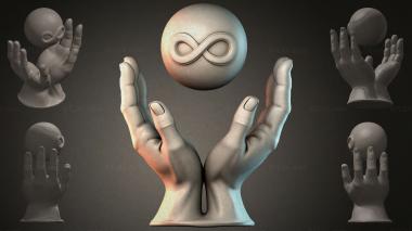 Various monuments (Hands with a sphere and an infinity symbol - a sculptural composition, PMI_011212) 3D models for cnc