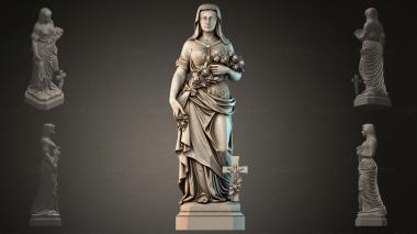 Various monuments (Female statue with a bouquet of roses and a cross, PMI_011228) 3D models for cnc