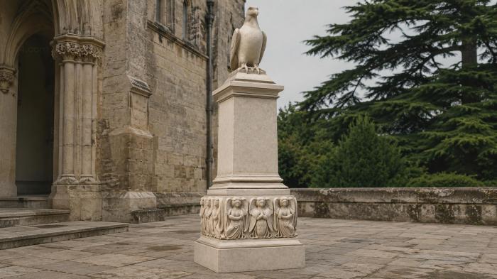 Monument with an eagle on a pedestal with decorations 3d STL model