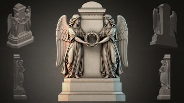 Various monuments (Tombstone with two angels and an urn, PMI_011232) 3D models for cnc