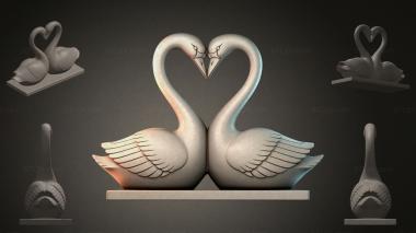 Various monuments (Heart-shaped swans monument sculpture, PMI_011234) 3D models for cnc