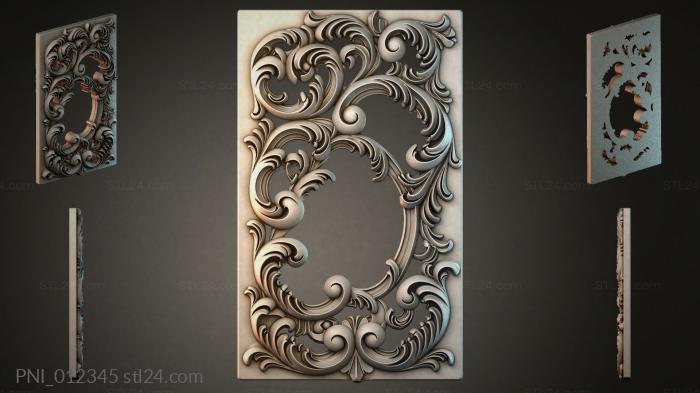 Decorative panels - PNI_012345. 3D stl model for CNC