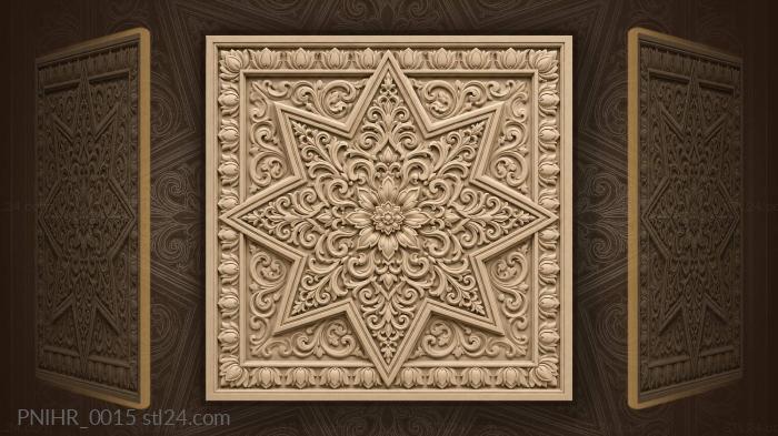 Floral star with lotus frame 3d STL model