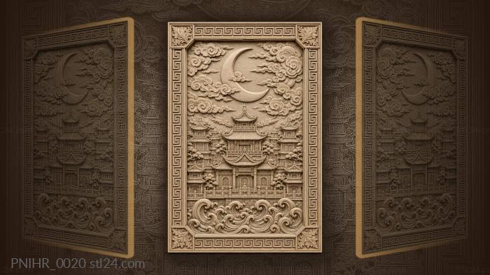 Moonlit night over ancient city 3d STL model