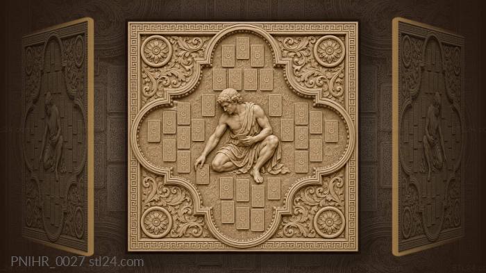 Cards in ornamental cross arrangement 3d STL model