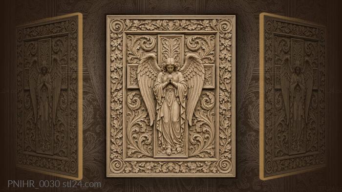 Angel with acanthus and cross 3d STL model