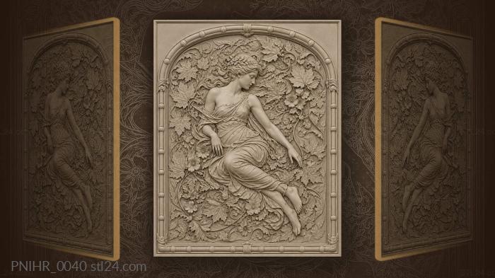 Autumn leaves and winding vines 3d STL model