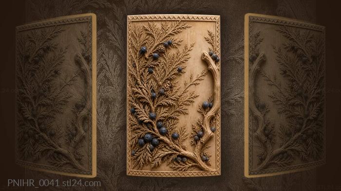 Juniper branches with dark berries 3d STL model