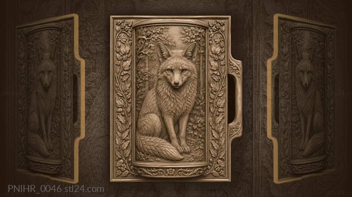 Fox inside a plain fillet frame 3d STL model