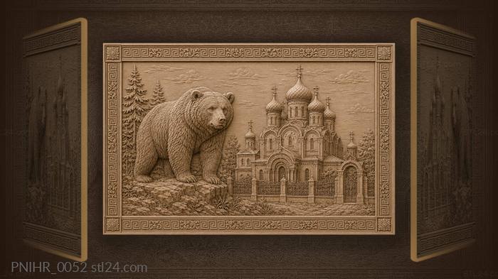 Russian church with golden domes 3d STL model