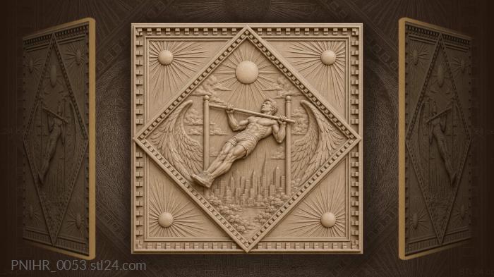 Gymnast sunburst city wings 3d STL model