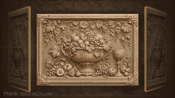 Abundant fruit and ornate urn 3d STL model