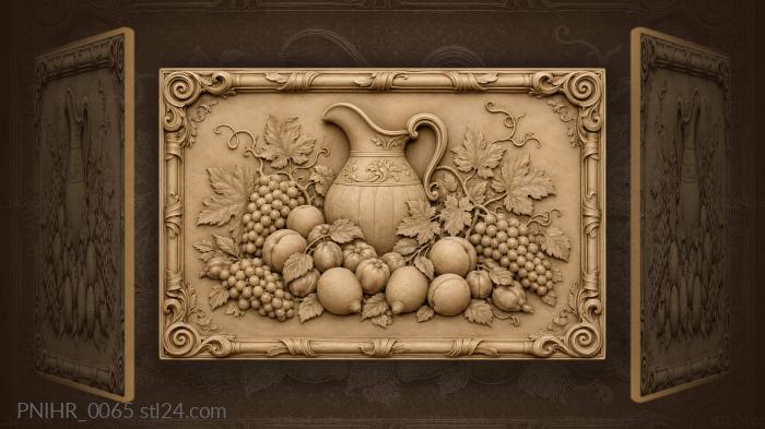 Summer fruits and elegant pitcher 3d STL model