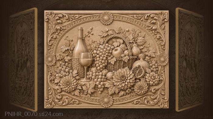 Dahlias fruit and golden rays 3d STL model