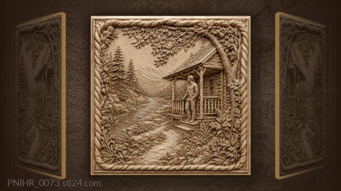 Cabin by the river quiet observation 3d STL model