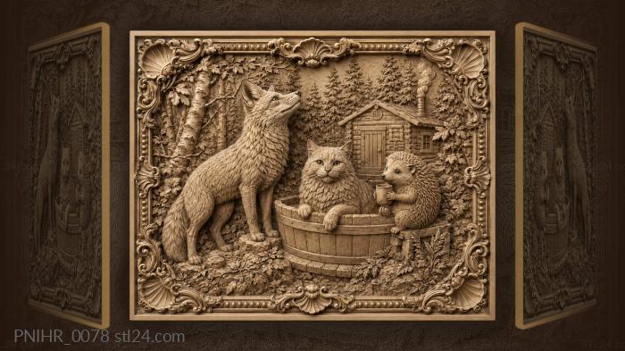 Hedgehog with a mug on the tub 3d STL model