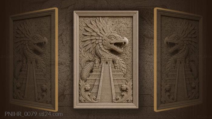 Feathered serpent pyramid deity emerges 3d STL model