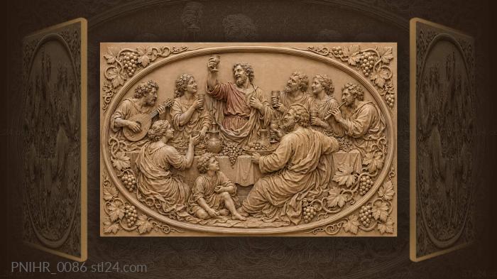 Festive gathering with wine and music 3d STL model