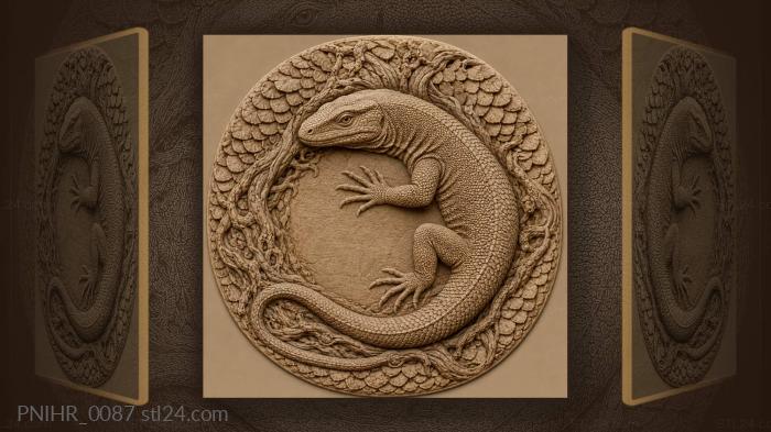 Lizard wraps around central space 3d STL model