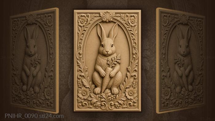 Rabbit with carrot forest base 3d STL model