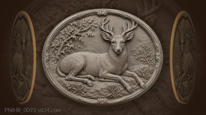 Deer resting with its head raised 3d STL model
