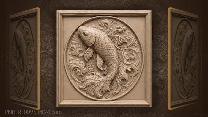 Stylized fish swimming above water 3d STL model