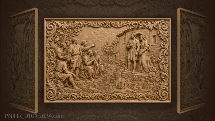 Village life bustling figures story 3d STL model