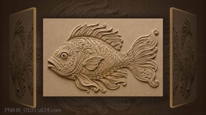 Stylized fish freeform silhouette design 3d STL model