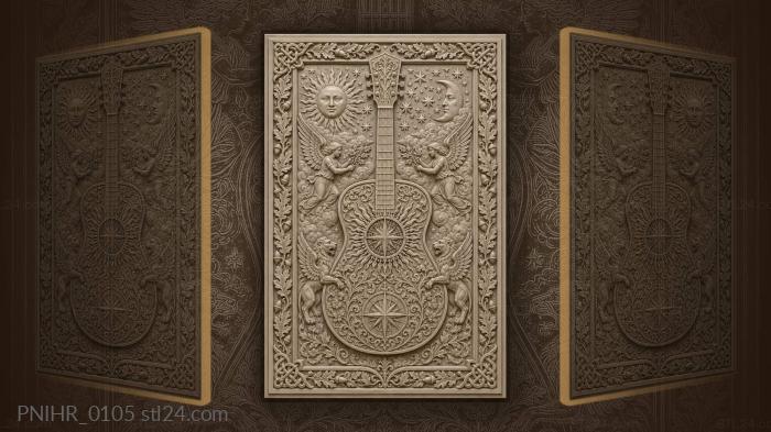 Celestial guitar with wings and stars 3d STL model