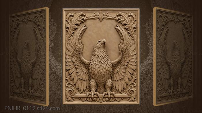 Eagle wings framing an empty window 3d STL model