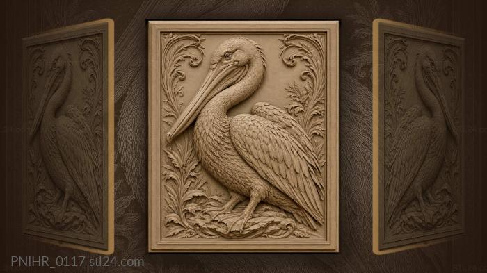Graceful pelican with folded wings 3d STL model
