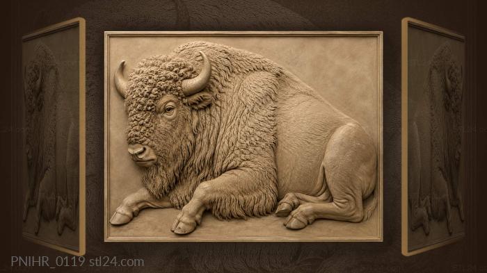 Majestic bison in open plains 3d STL model