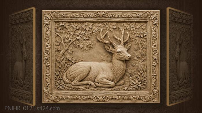 Fawn with legs tucked beneath it 3d STL model