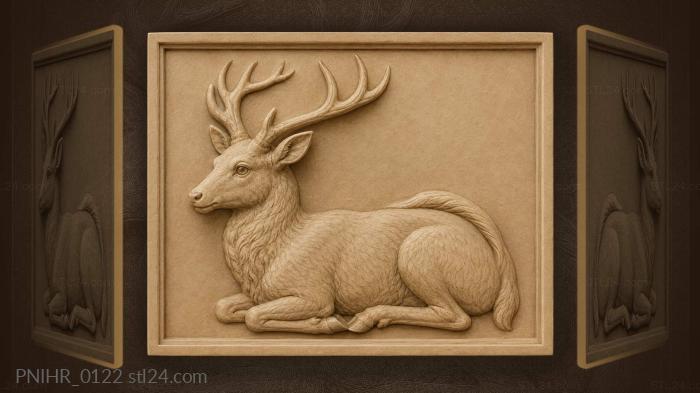 Deer curled with its tail over the back 3d STL model